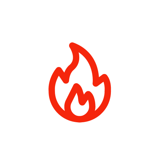 Brandmeldeanlagen Icon – Brandmelder mit Feuer-Symbol
